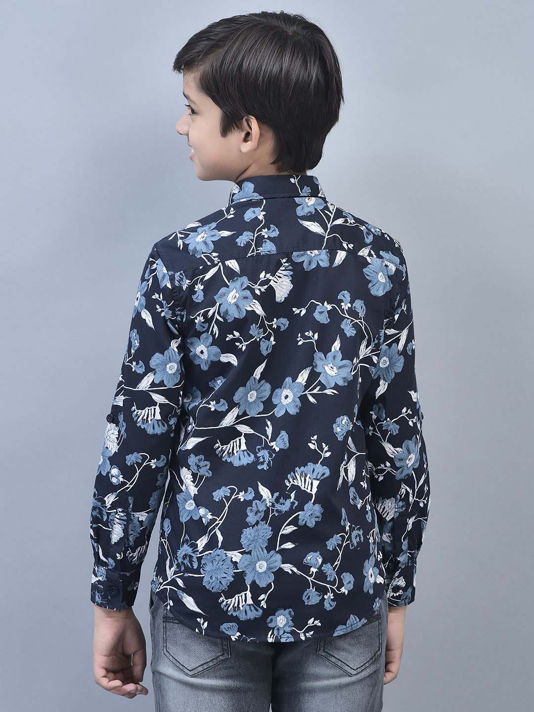 Blue Printed Shirt-Boys Shirts-Crimsoune Club