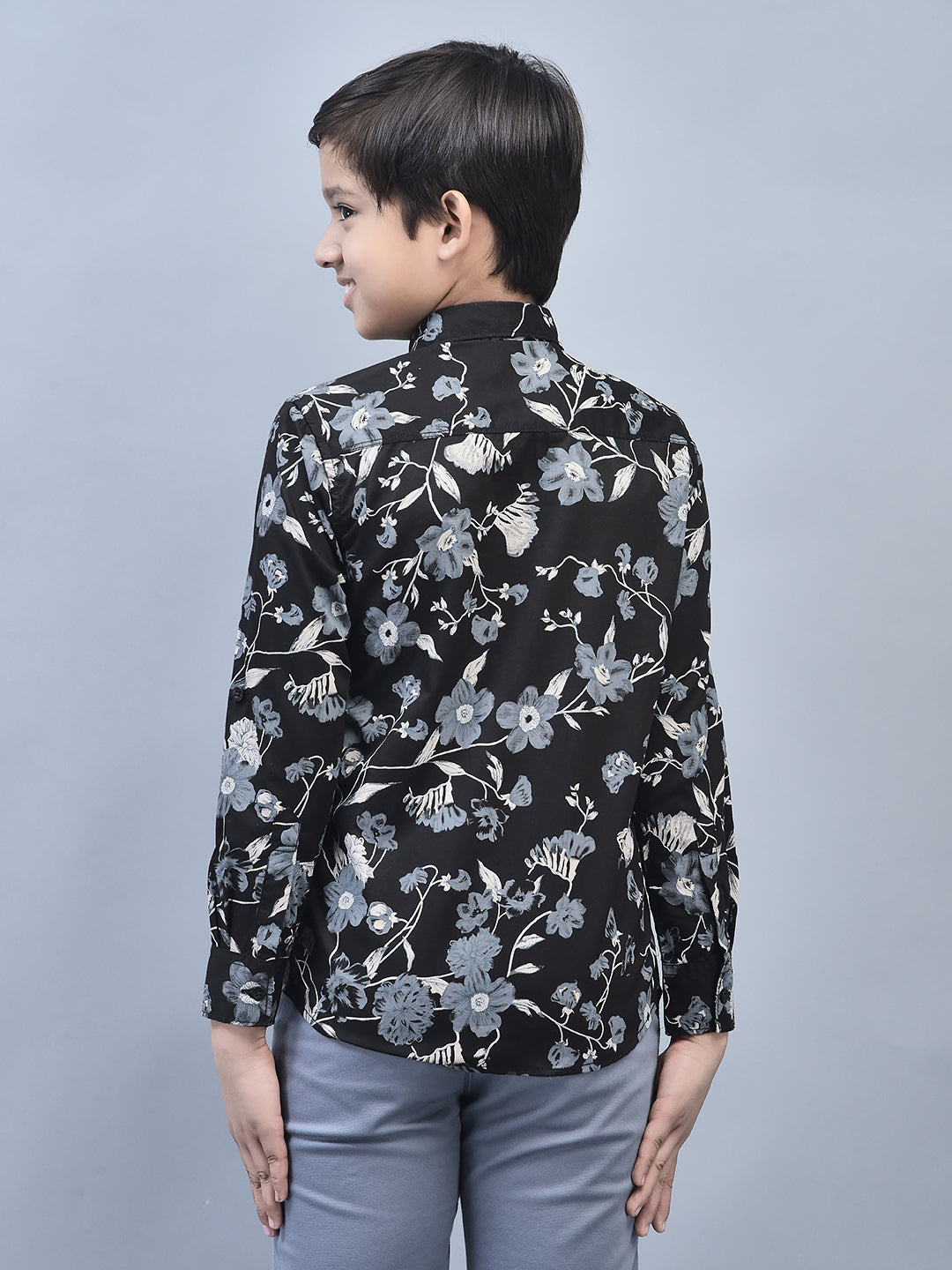 Black Printed Shirt-Boys Shirts-Crimsoune Club