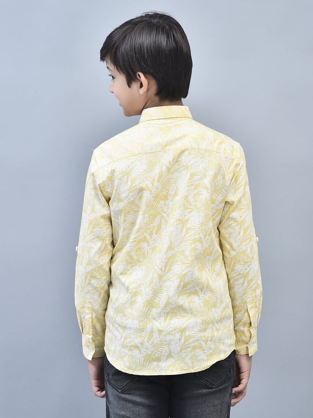 Yellow Printed Shirt-Boys Shirts-Crimsoune Club