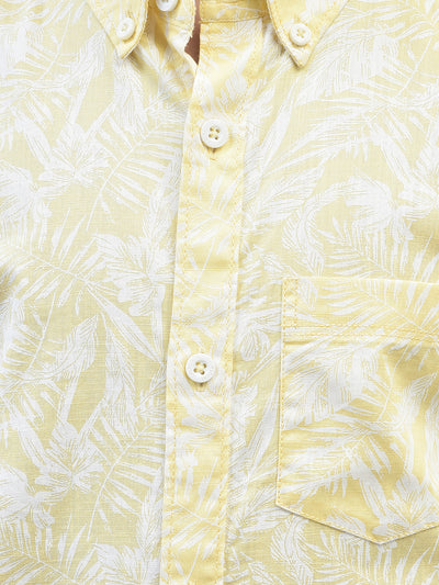 Yellow Printed Shirt-Boys Shirts-Crimsoune Club