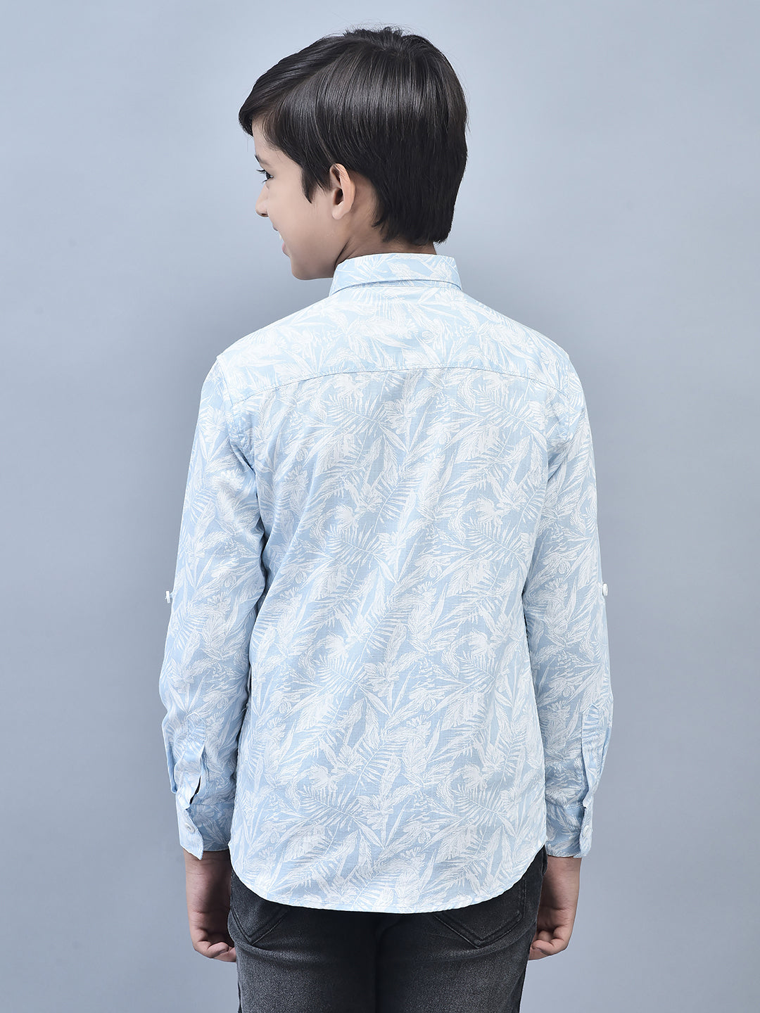 Blue Printed Shirt-Boys Shirts-Crimsoune Club