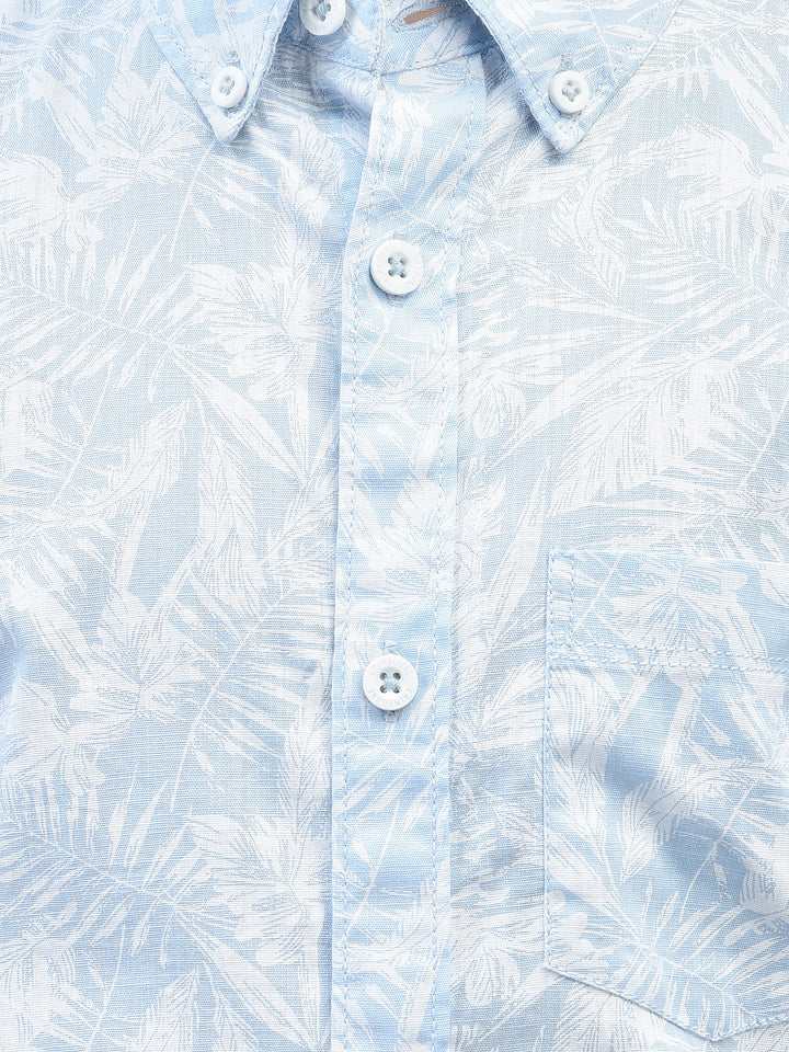 Blue Printed Shirt-Boys Shirts-Crimsoune Club