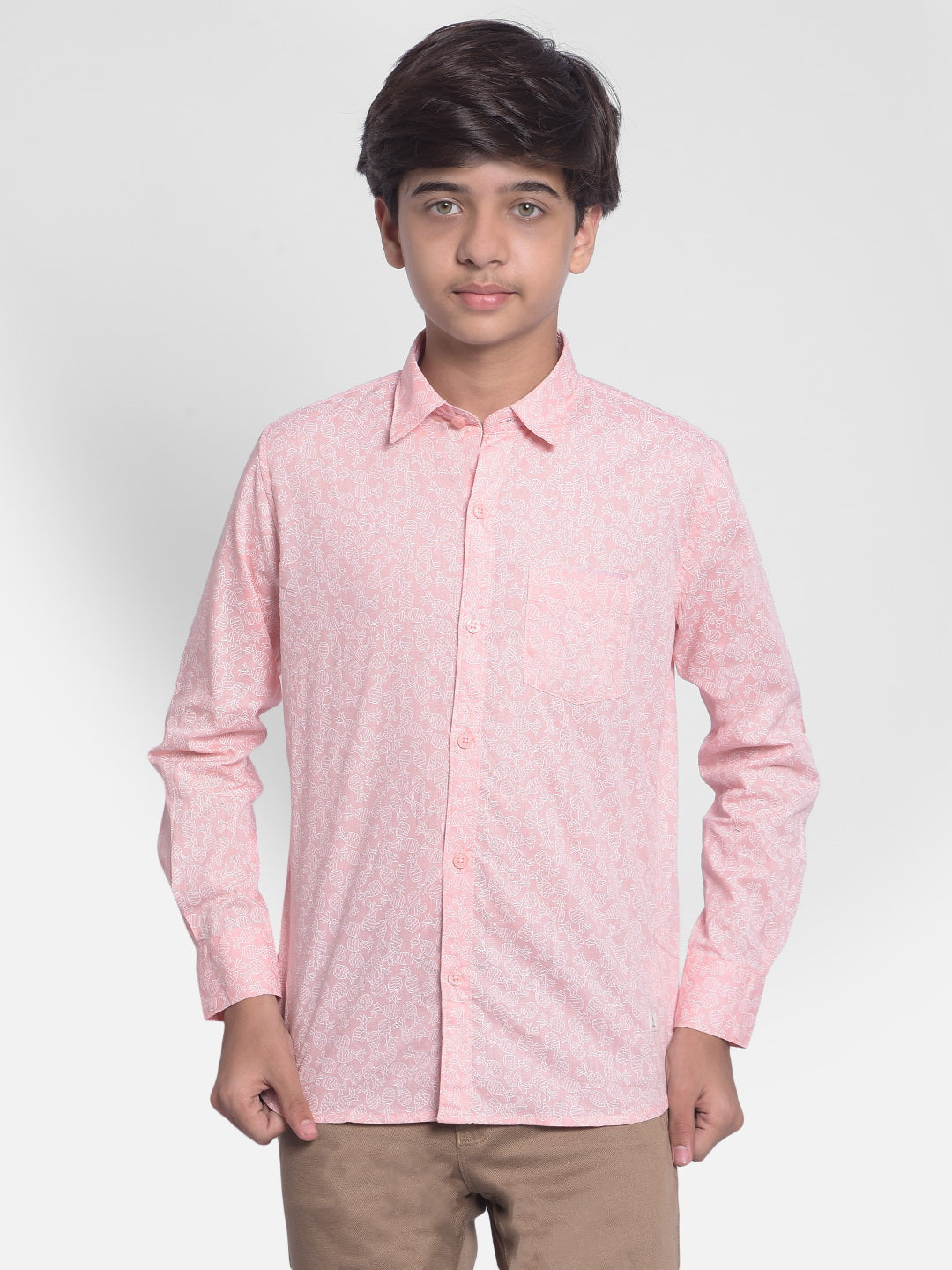 Pink Printed Shirt-Boys Shirts-Crimsoune Club