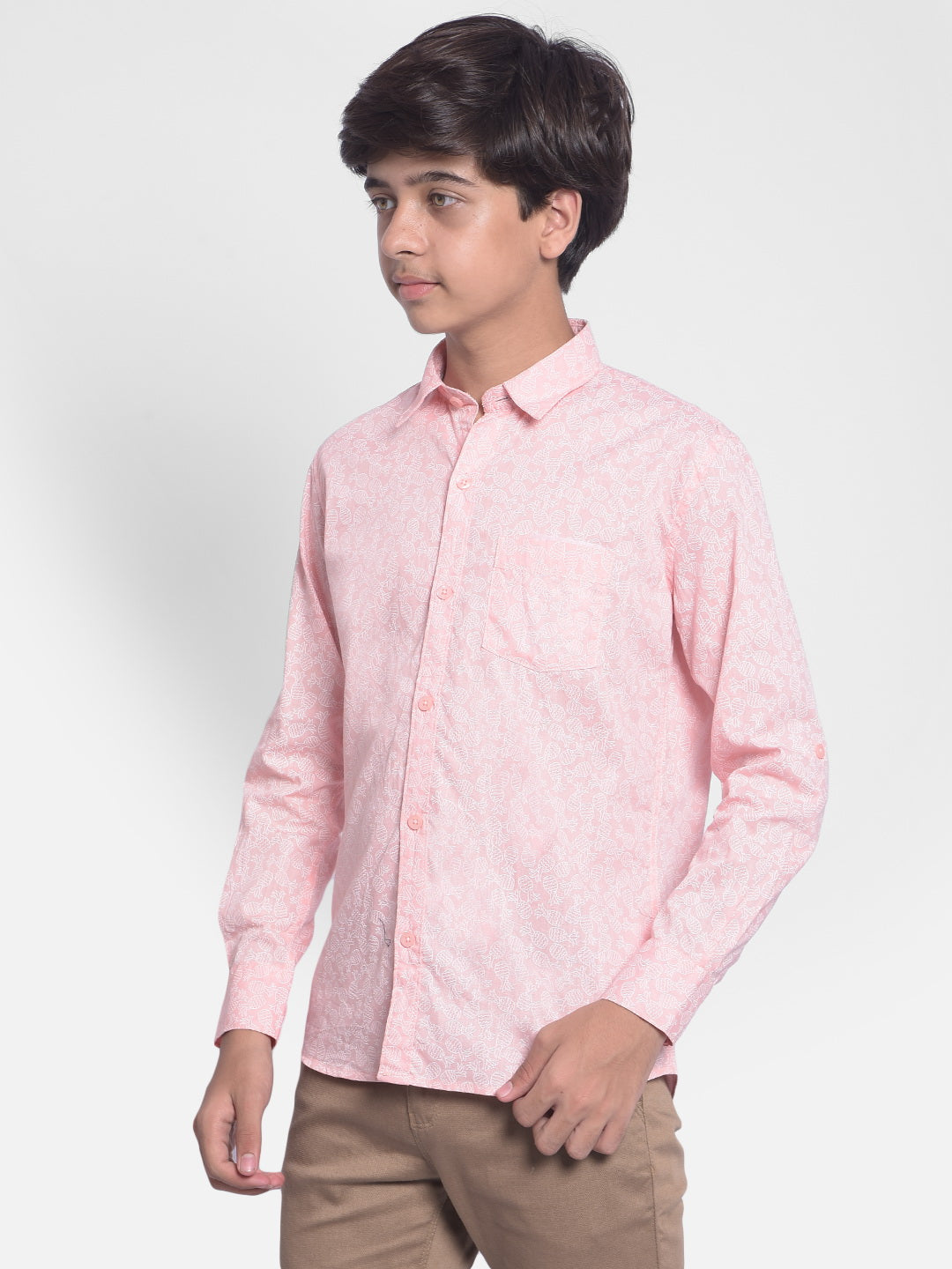 Pink Printed Shirt-Boys Shirts-Crimsoune Club