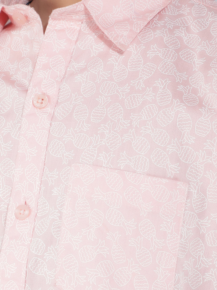 Pink Printed Shirt-Boys Shirts-Crimsoune Club