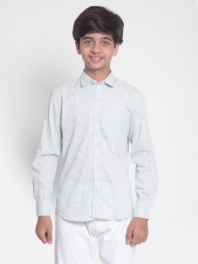 Light Blue Printed Shirt-Boys Shirts-Crimsoune Club