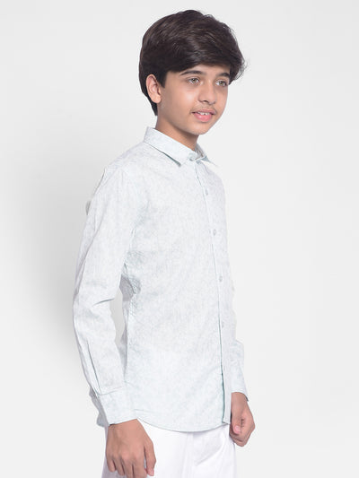 Light Blue Printed Shirt-Boys Shirts-Crimsoune Club