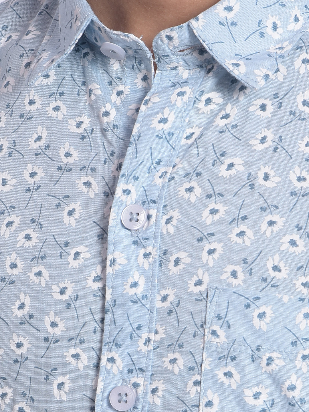 Blue Printed Shirt-Boys Shirts-Crimsoune Club