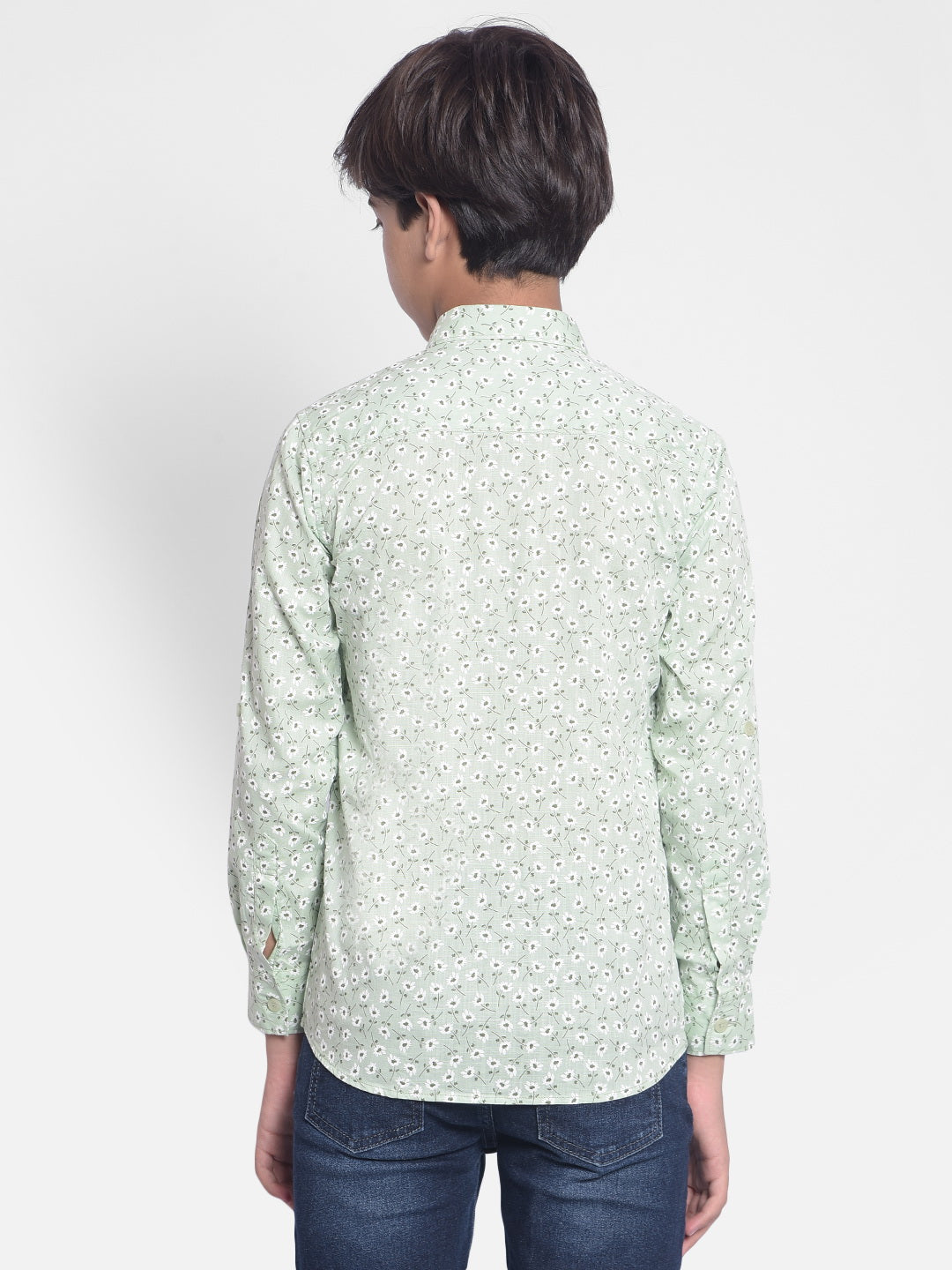 Green Printed Shirt-Boys Shirts-Crimsoune Club