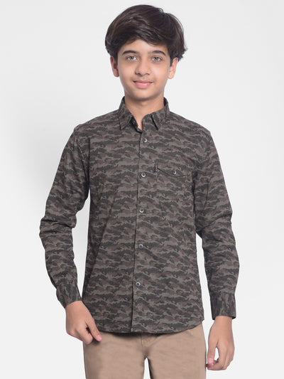 Grey Camouflage Shirt-Boys Shirts-Crimsoune Club