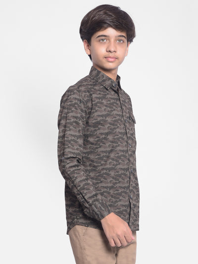 Grey Camouflage Shirt-Boys Shirts-Crimsoune Club