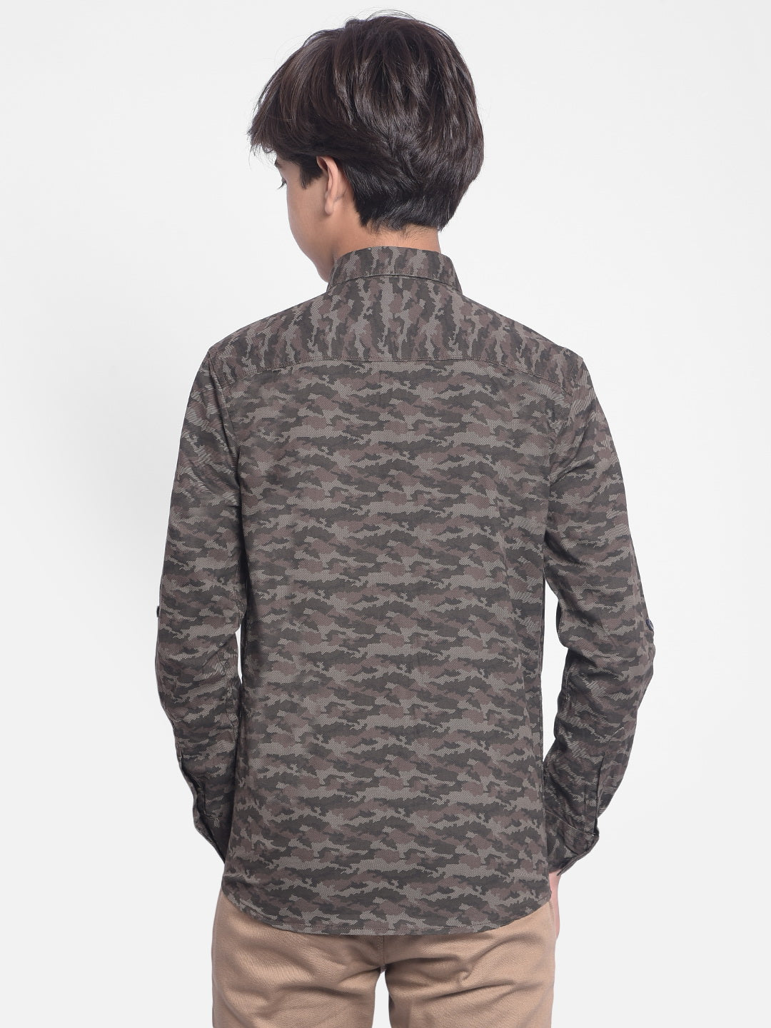 Grey Camouflage Shirt-Boys Shirts-Crimsoune Club