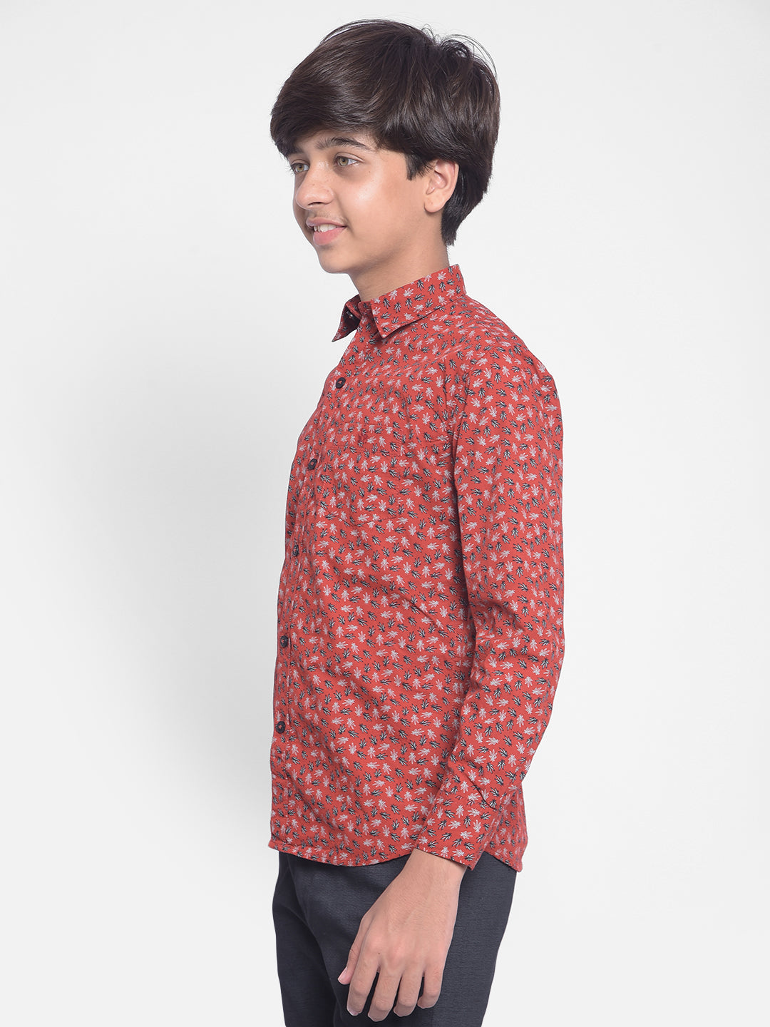 Red Printed Shirt-Boys Shirts-Crimsoune Club