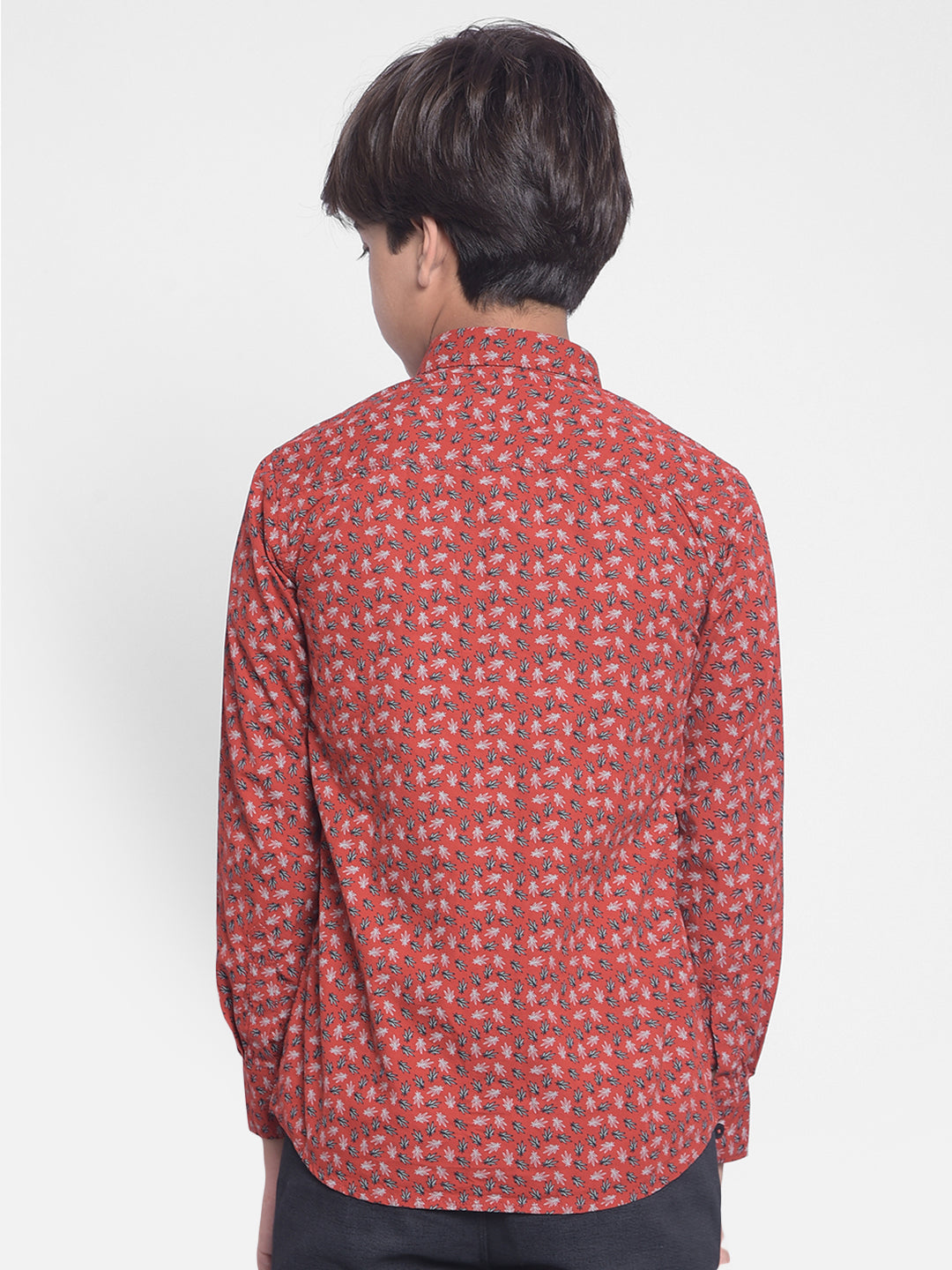 Red Printed Shirt-Boys Shirts-Crimsoune Club