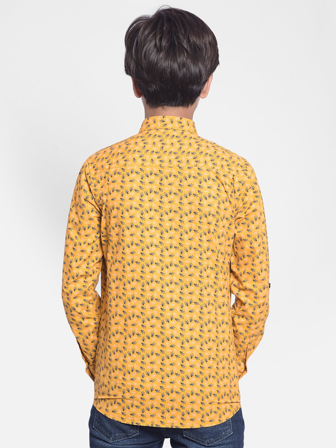 Yellow Printed Shirt-Boys Shirts-Crimsoune Club