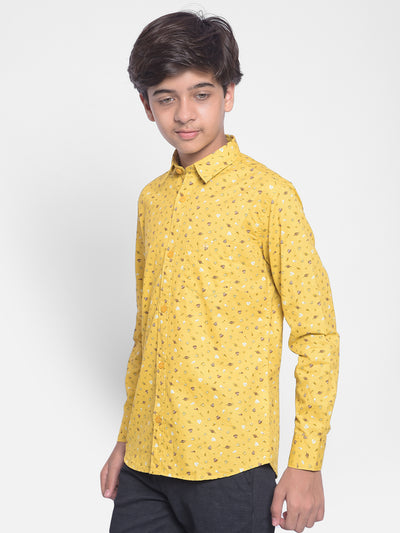 Yellow Printed Shirt-Boys Shirts-Crimsoune Club