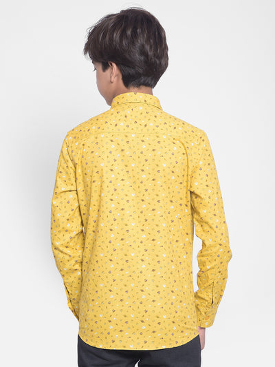 Yellow Printed Shirt-Boys Shirts-Crimsoune Club