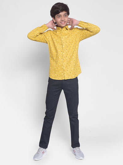 Yellow Printed Shirt-Boys Shirts-Crimsoune Club