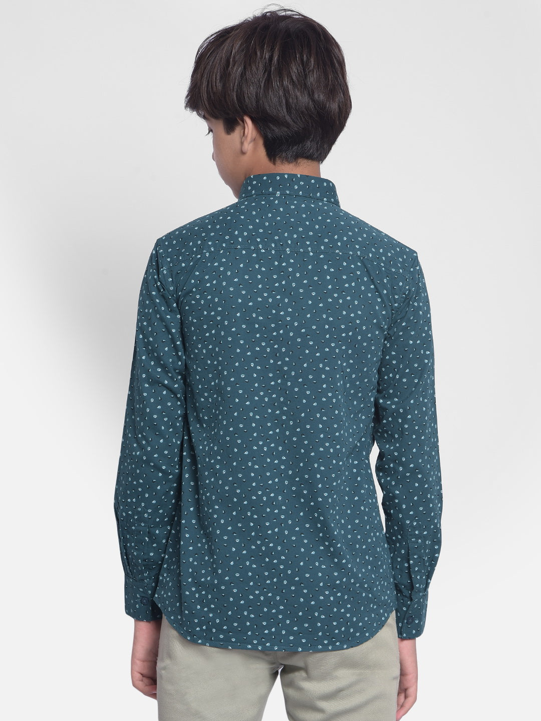 Green Printed Shirt-Boys Shirts-Crimsoune Club