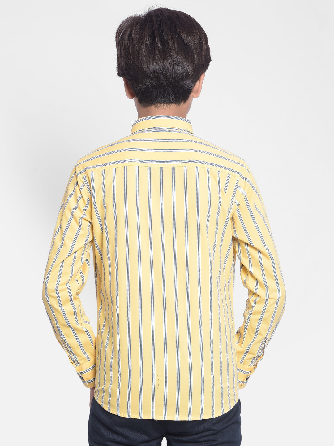 Yellow Striped Shirt-Boy Shirts-Crimsoune Club