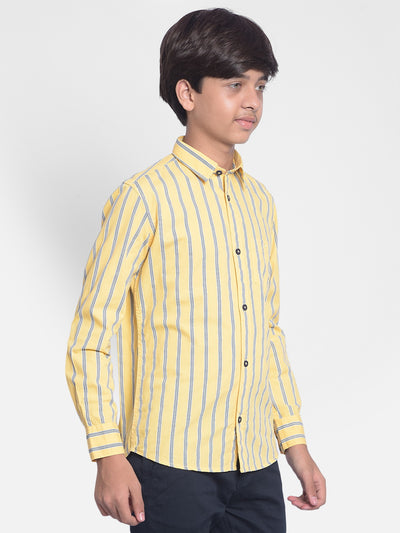 Yellow Striped Shirt-Boy Shirts-Crimsoune Club