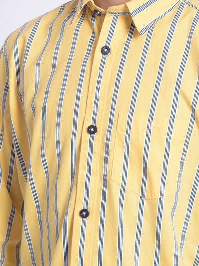 Yellow Striped Shirt-Boy Shirts-Crimsoune Club