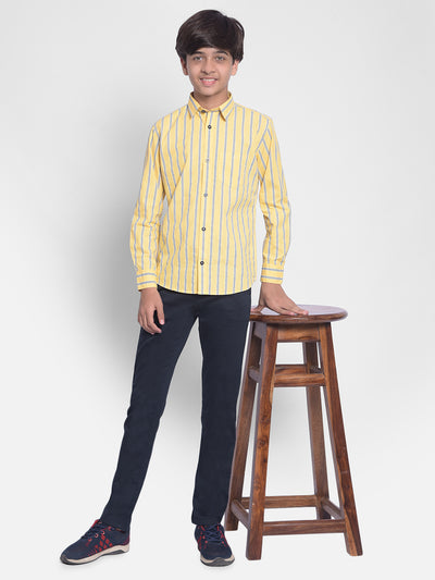 Yellow Striped Shirt-Boy Shirts-Crimsoune Club