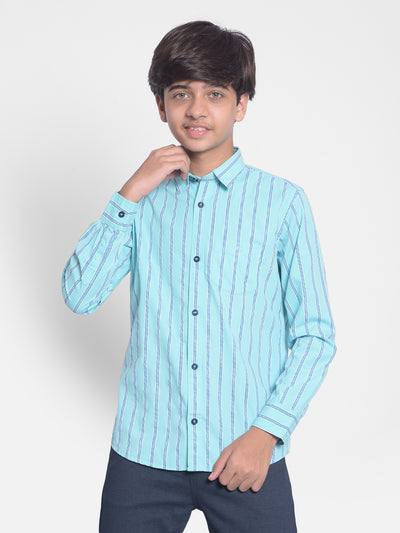 Blue Striped Shirt-Boys Shirts-Crimsoune Club