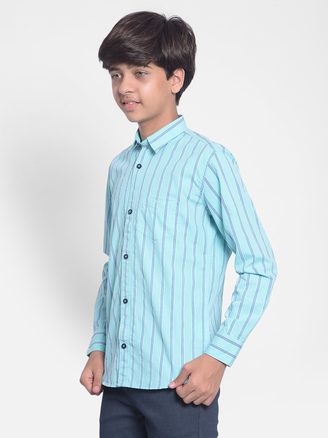 Blue Striped Shirt-Boys Shirts-Crimsoune Club