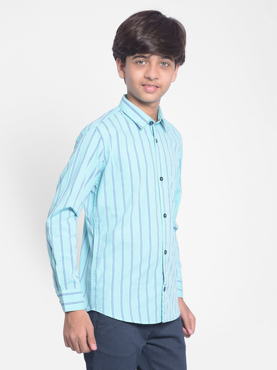 Blue Striped Shirt-Boys Shirts-Crimsoune Club