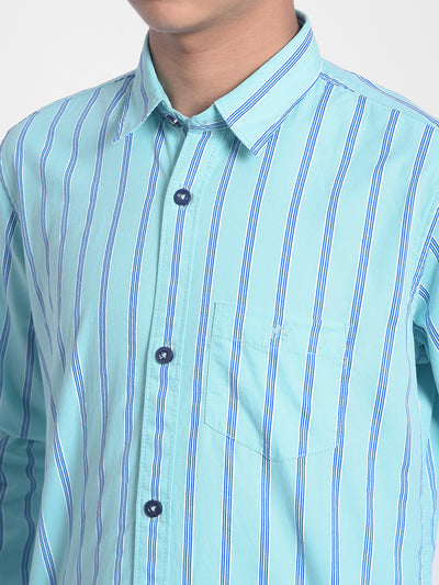 Blue Striped Shirt-Boys Shirts-Crimsoune Club