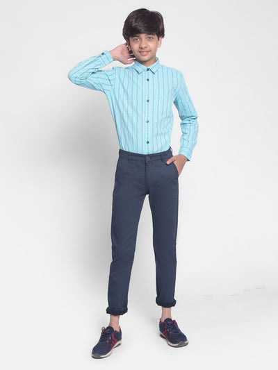 Blue Striped Shirt-Boys Shirts-Crimsoune Club