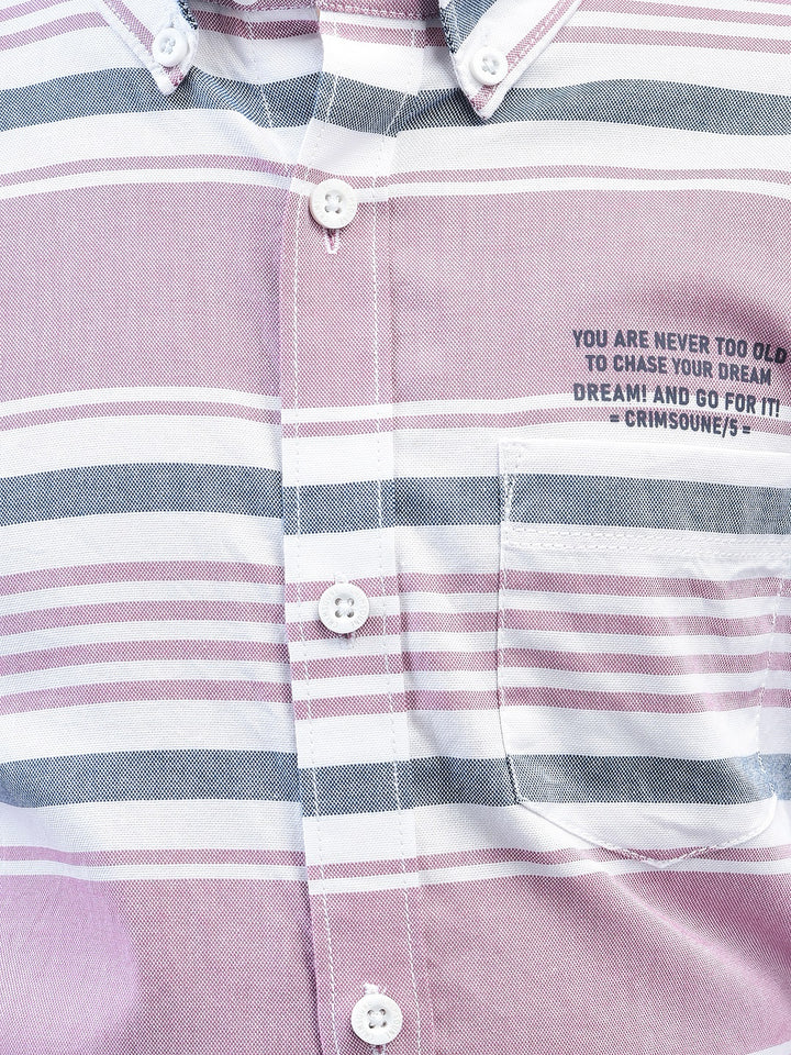 Pink Striped Shirt-Boys Shirts-Crimsoune Club