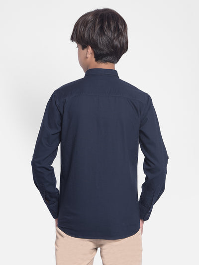 Navy Blue Shirt-Boy Shirts-Crimsoune Club