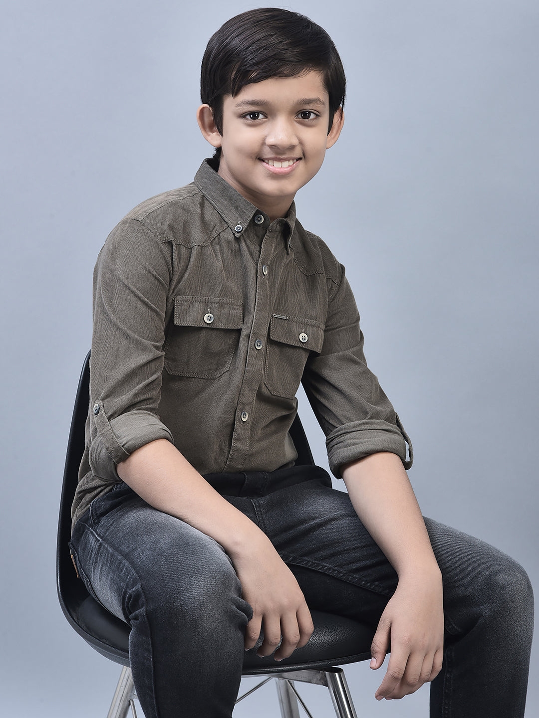 Olive Shirt-Boys Shirts-Crimsoune Club