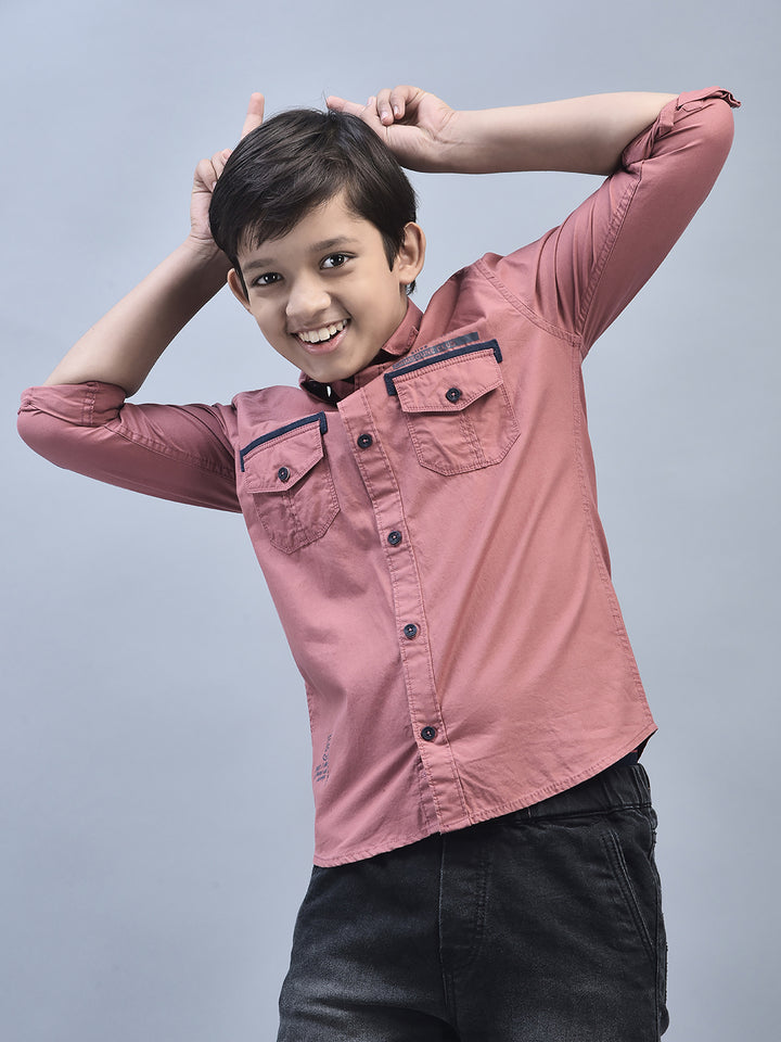 Pink Shirt-Boys Shirts-Crimsoune Club