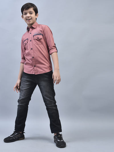 Pink Shirt-Boys Shirts-Crimsoune Club