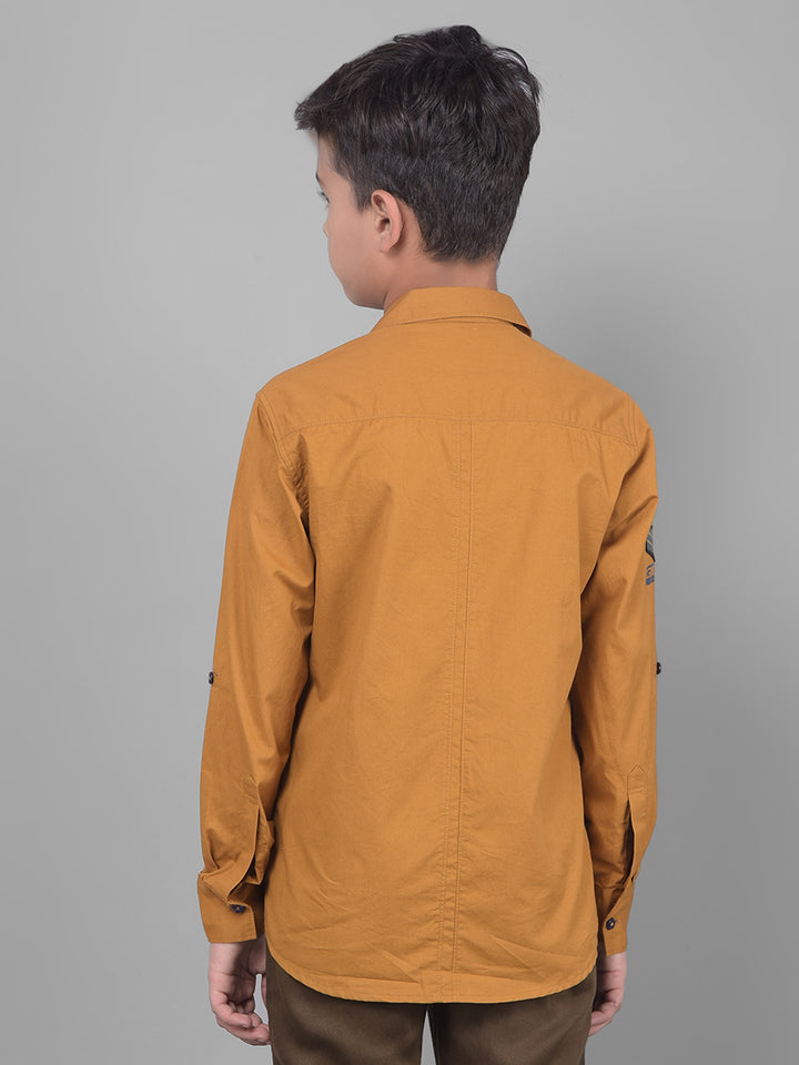 Mustard Shirt-Boys Shirts-Crimsoune Club