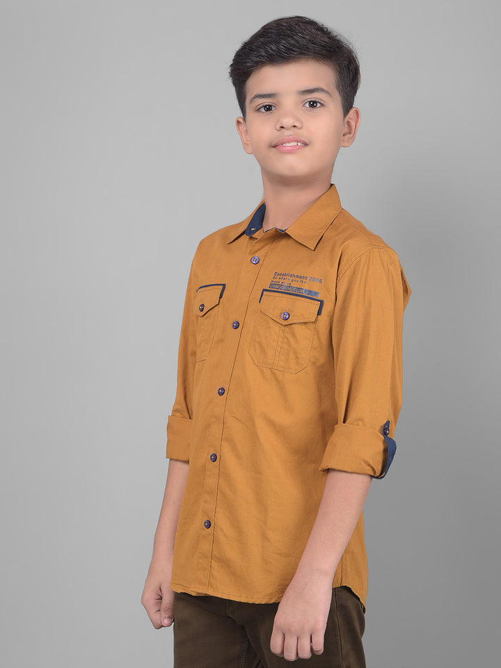 Mustard Shirt-Boys Shirts-Crimsoune Club
