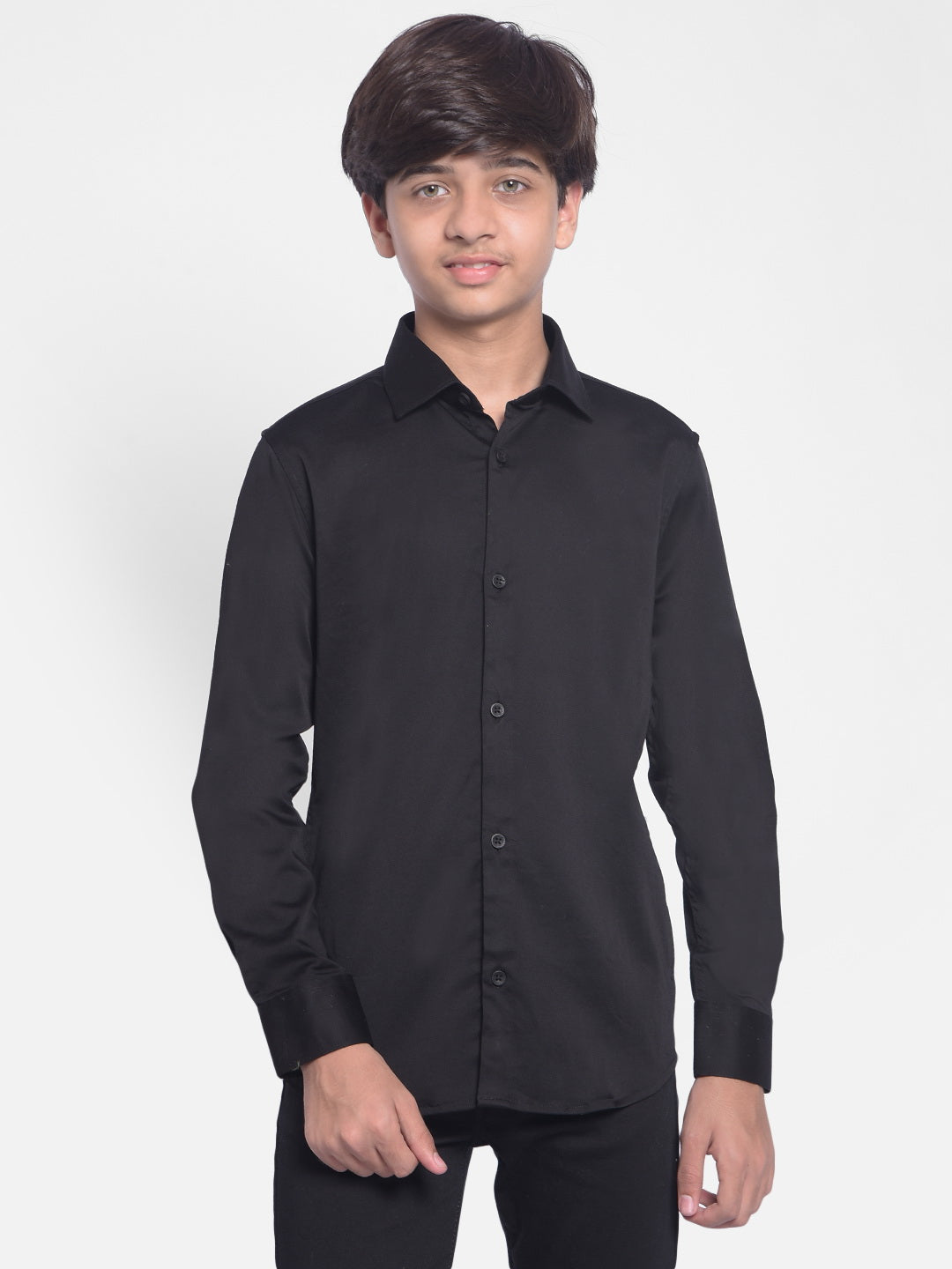 Black Shirt-Boys Shirts-Crimsoune Club