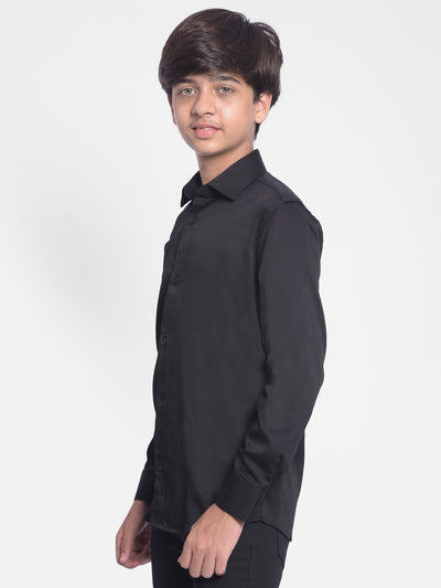 Black Shirt-Boys Shirts-Crimsoune Club