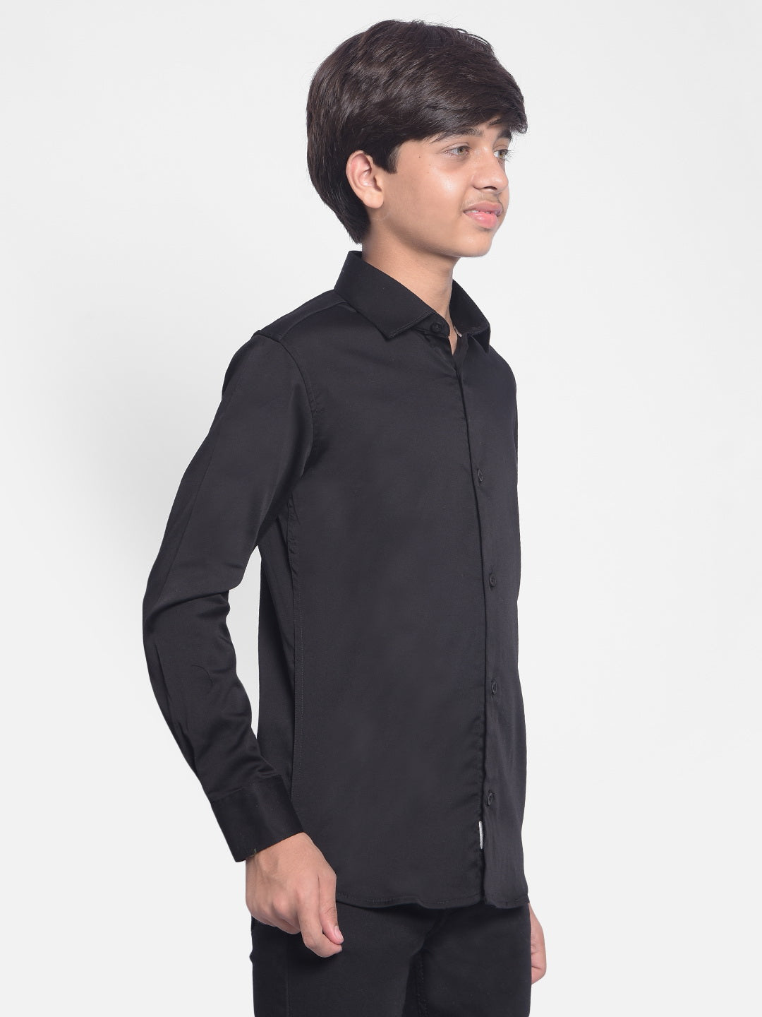 Black Shirt-Boys Shirts-Crimsoune Club