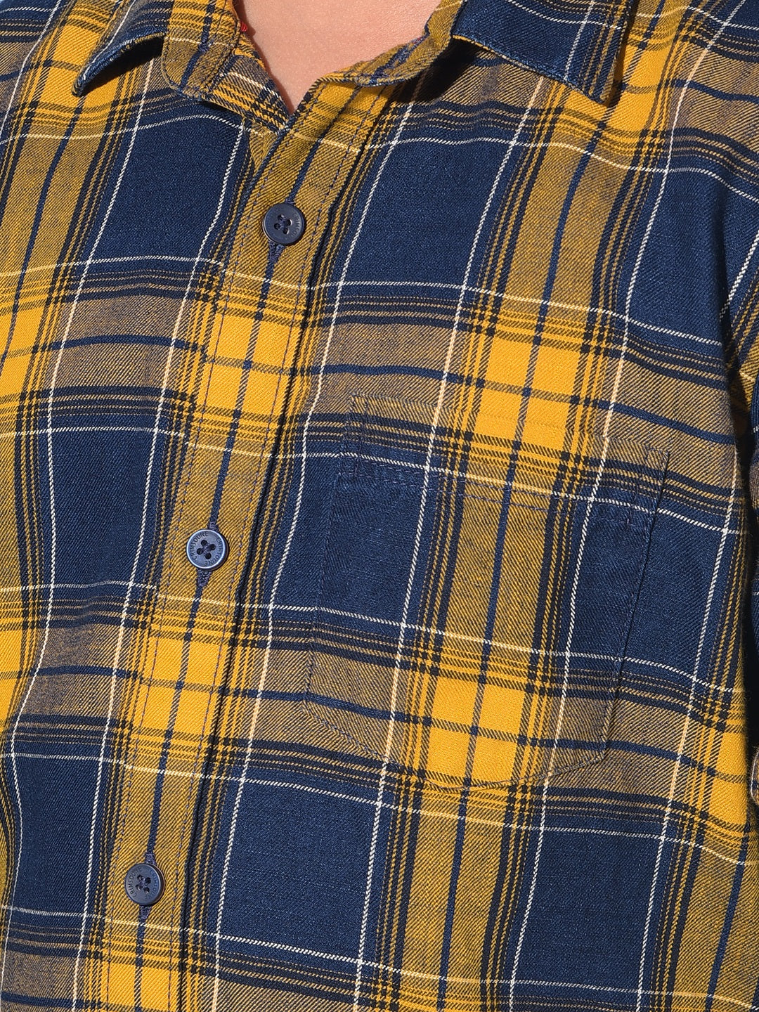 Mustard Tartan Check 100% Cotton Shirt-Boys Shirts-Crimsoune Club