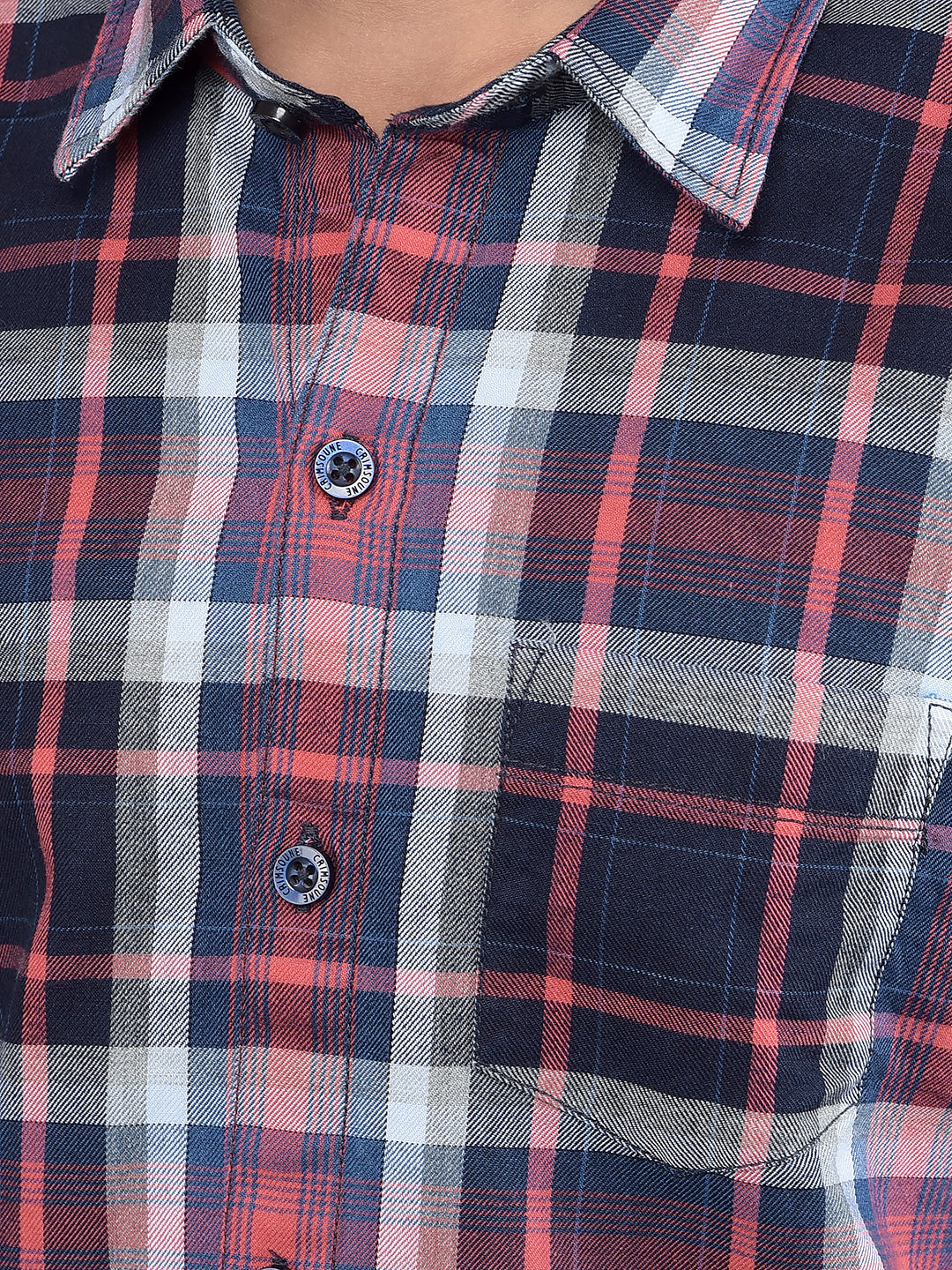 Red Checked Button Down Collar 100% Cotton Shirt-Boys Shirts-Crimsoune Club