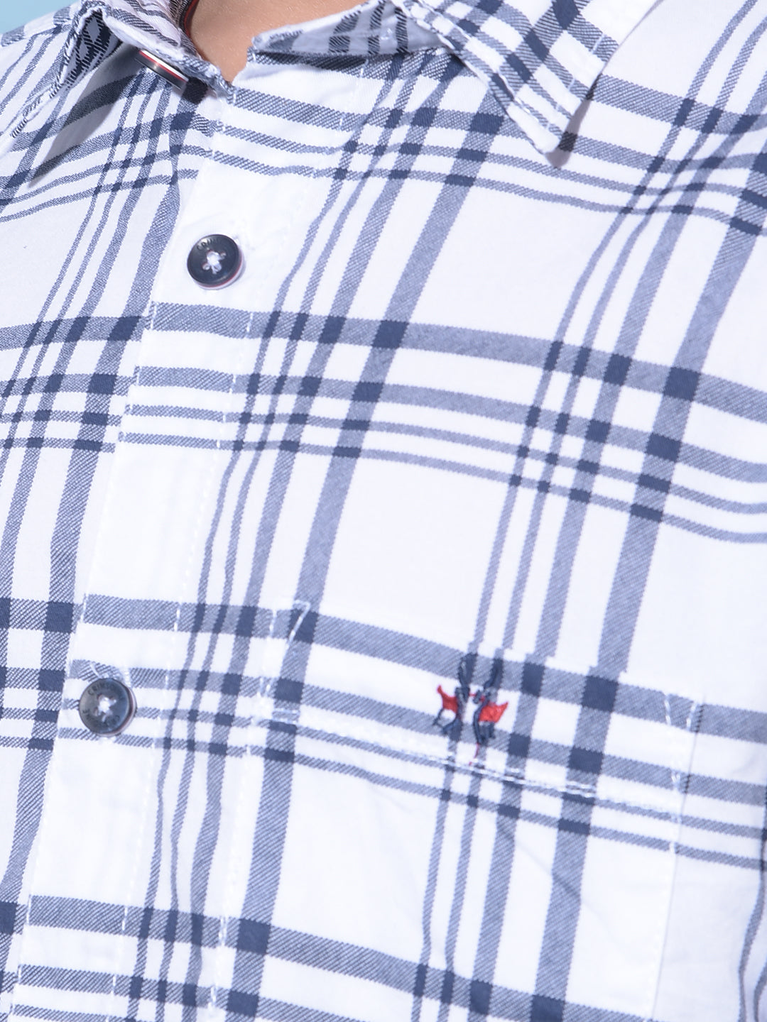 White Tartan Check 100% Cotton Shirt-Boys Shirts-Crimsoune Club