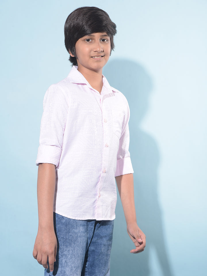Pink Printed Shirt-Boys Shirts-Crimsoune Club