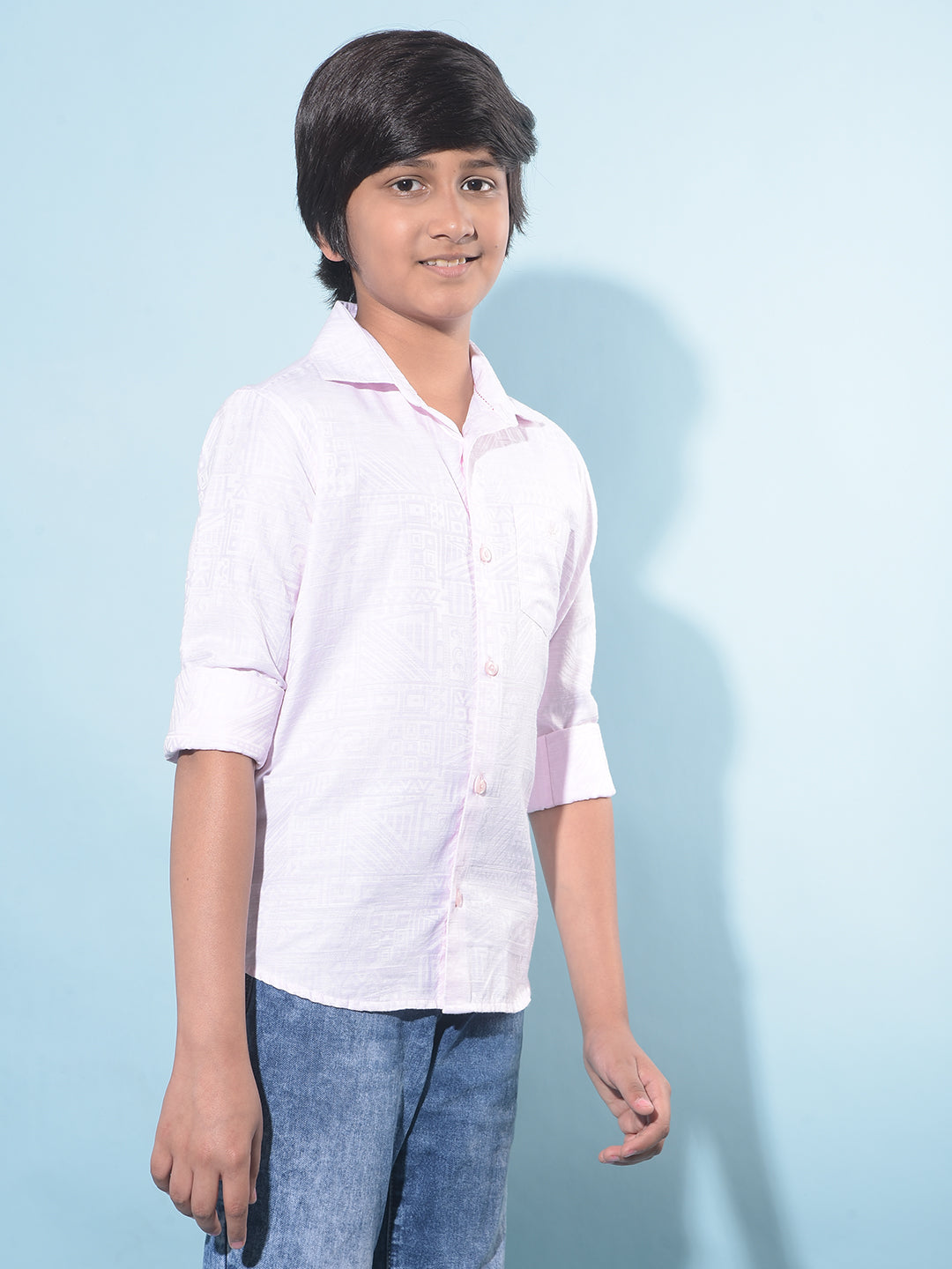 Pink Printed Shirt-Boys Shirts-Crimsoune Club