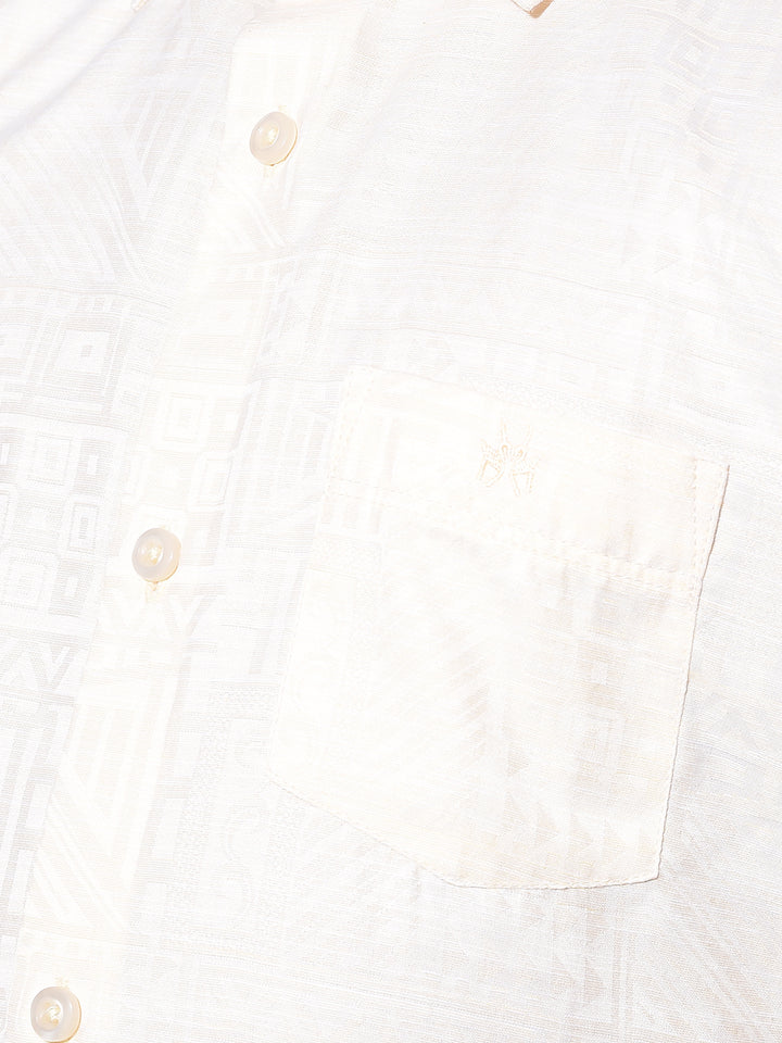 Beige Printed Shirt-Boys Shirts-Crimsoune Club