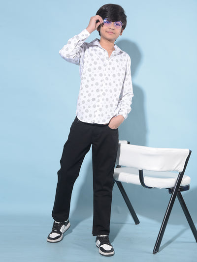 White Printed Shirt-Boys Shirts-Crimsoune Club