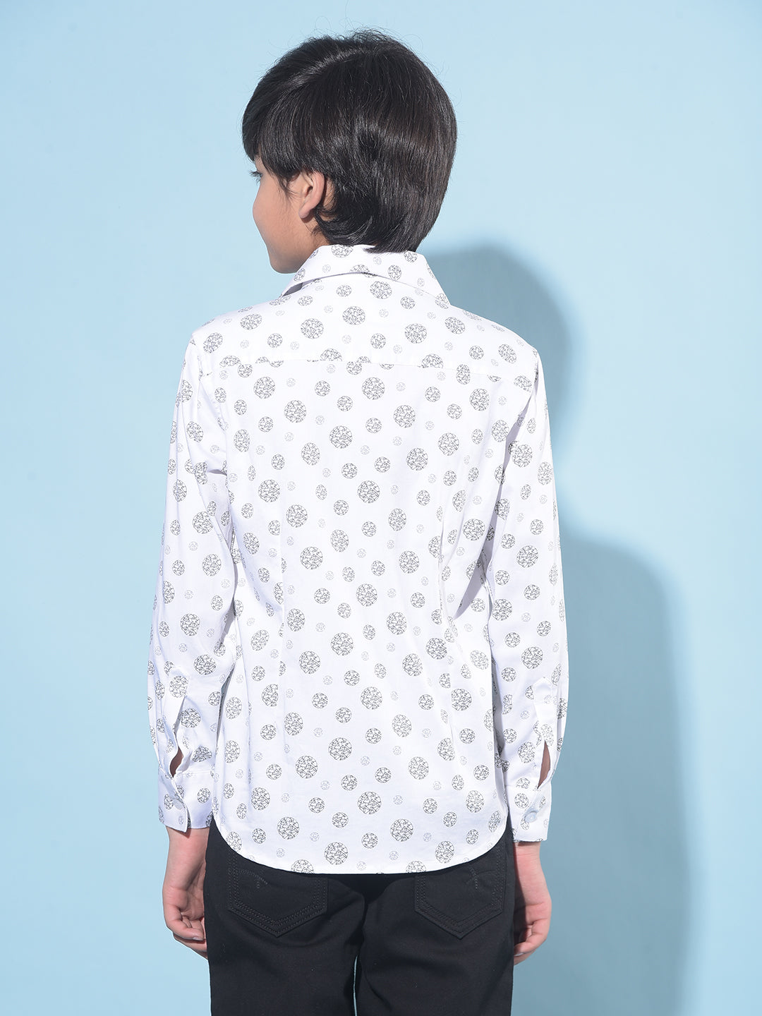 White Printed Shirt-Boys Shirts-Crimsoune Club